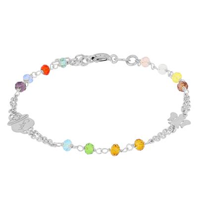 BRACCIALE DOPPIA CATENA ANGELO CAMPANELLA MULTICOLOR ARGENTO 925°/°°