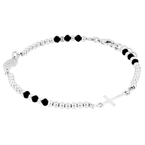 BRACCIALE ROSARIO PALLINO 3MM ONICE IN ARGENTO 925°/°°