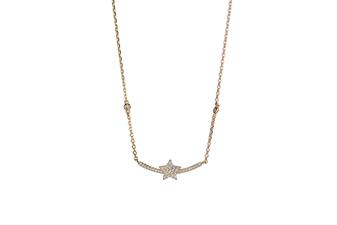 COLLANA BARRETTA STELLA CENTRALE ROSE' ARGENTO 925°/°° ZIRCONI