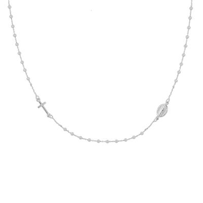 COLLANA ROSARI GIROCOLLO IN ARGENTO 925°/°° MM2,5