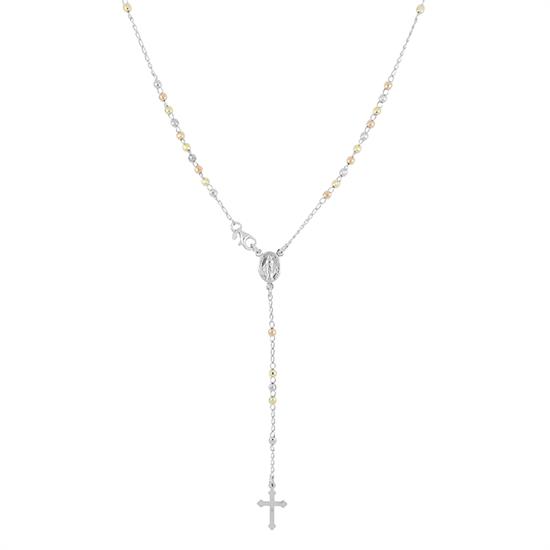 COLLANA ROSARIO PENDENTE MULTICOLOR ARGENTO 925°/°° MM3 DISCO