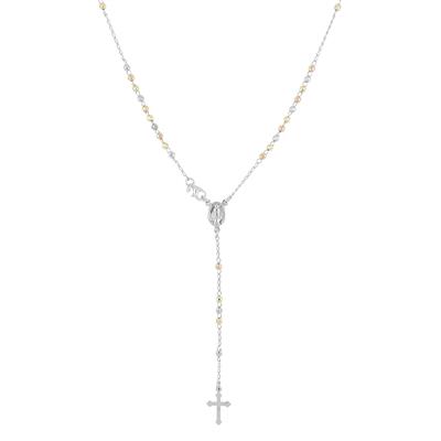 COLLANA ROSARIO PENDENTE MULTICOLOR ARGENTO 925°/°° MM3 DISCO