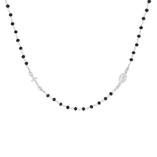 COLLANA ROSARIO GIROCOLLO ONICE MM3 IN ARGENTO 925°/°° CM50