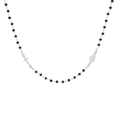 COLLANA ROSARIO GIROCOLLO ONICE MM3 IN ARGENTO 925°/°° CM50