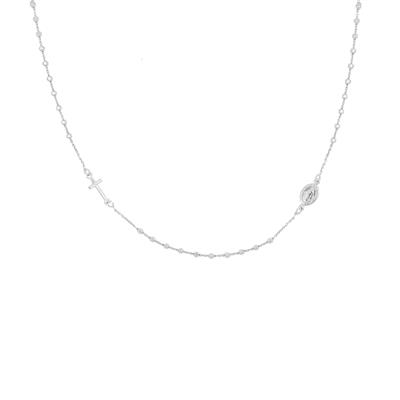 COLLANA ROSARIO GIROCOLLO IN ARGENTO 925°/°° MM 2,5 DIAMANTATO