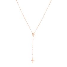 ROSARIO PENDENTE DIAMANTATO ROSE' 2,5MM IN ARGENTO 925°/°°