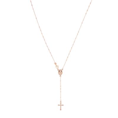 ROSARIO PENDENTE ROSE' DIAMANTATO 2MM IN ARGENTO 925°/°°