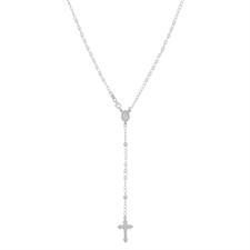 COLLANA ROSARIO RODIO PERLE PENDENTE IN ARGENTO 925°/°°