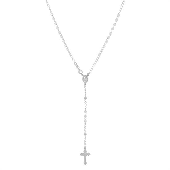 COLLANA ROSARIO RODIO PERLE PENDENTE IN ARGENTO 925°/°°