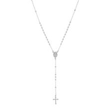 COLLANA ROSARIO PENDENTE LISCIO 3MM IN ARGENTO 925°/°°