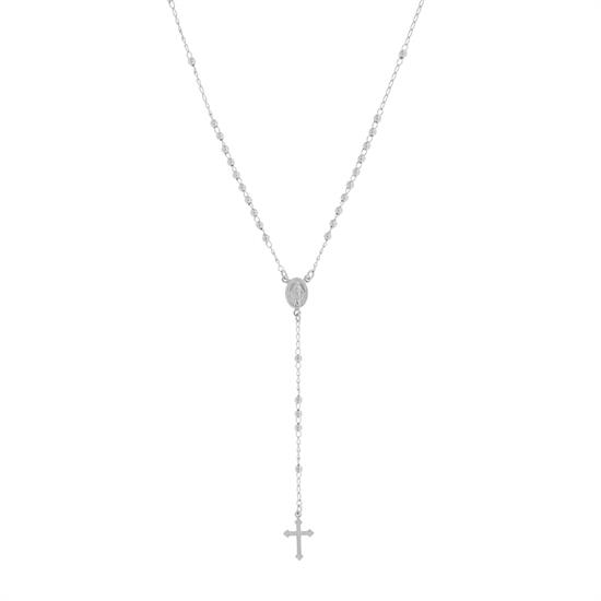 COLLANA ROSARIO PENDENTE LISCIO 3MM IN ARGENTO 925°/°°