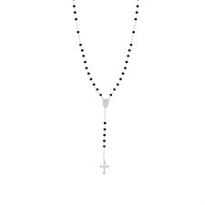 COLLANA ROSARIO ONICE PENDENTE ZIRCONATO CM50 ARGENTO 925°/°°