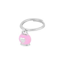 ANELLO CAMPANELLA CUORE ARGENTO 925°/°° ZIRCONI E SMALTO PINK