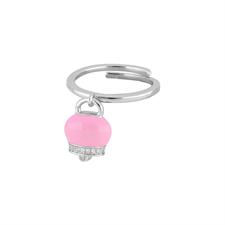 ANELLO CAMPANELLA PICCOLA ARGENTO 925°/°° ZIRCONI SMALTO PINK