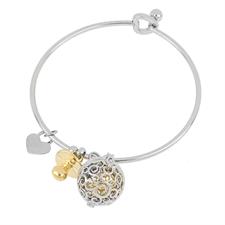 BRACCIALE MANETTA SILVER CON CHIAMANGELI E CIUCCIO IN ACCIAIO