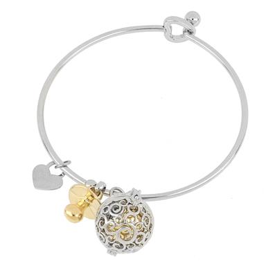 BRACCIALE MANETTA SILVER CON CHIAMANGELI E CIUCCIO IN ACCIAIO