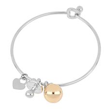 BRACCIALE MANETTA SILVER CON SFERA LISCIA E CIUCCIO IN ACCIAIO