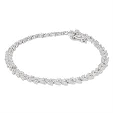 BRACCIALE TENNIS SPINE RODIO ZIRCONI WHITE IN ARGENTO 925°/°°