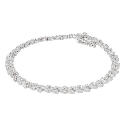 BRACCIALE TENNIS SPINE RODIO ZIRCONI WHITE IN ARGENTO 925°/°°