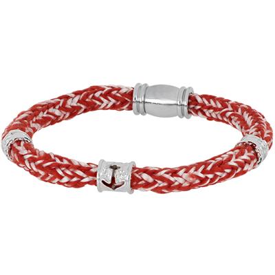 BRACCIALE CON ELEMENTI IN ACCIAIO CON SAGOLA RED