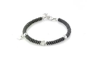 BRACCIALE STELLA EMATITE GRIGIA IN ARGENTO 925°/°°