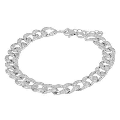 BRACCIALE GROUMETTA ZIRCONATA IN ARGENTO 925°/°°