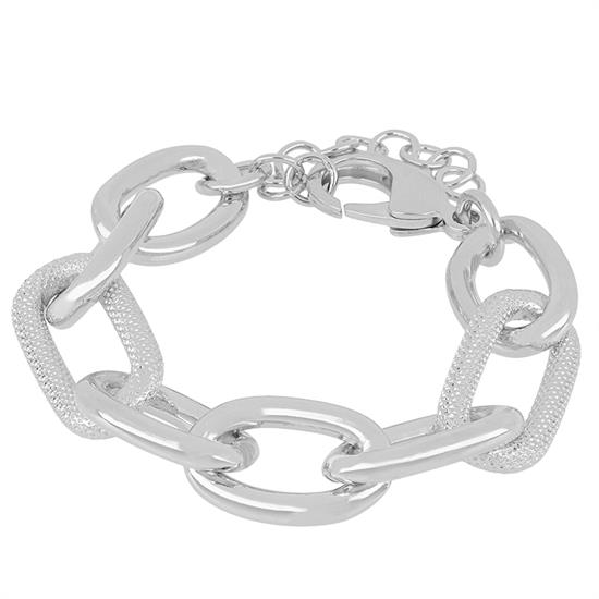 BRACCIALE MAGLIE OVALI E DIAMANTATE IN ALLUMINIO