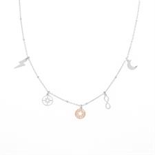 COLLANA INFINITO LUNA RDV FULMINE TONDO ROSE'ARGENTO 925°/°°