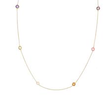 COLLANA ZIRCONI COLORATI DORATO IN ARGENTO 925°/°°