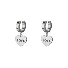 ORECCHINO CERCHIO PENDENTE LOVE CAPRI IN ACCIAIO SILVER