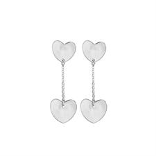 ORECCHINO CUORE LOBO E CATENA PENDENTE CON CUORE IN ARGENTO 925°/°°