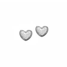 ORECCHINO LOBO CUORE GLITTER IN ARGENTO 925°/°°