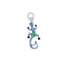 PENDENTE LIZARD SMALTO BLU IN ARGENTO 925°/°°