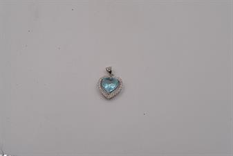 PENDENTE CUORE ZIRCONI IN ARGENTO 925°/°° E ZIRCONE