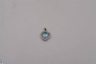 PENDENTE CUORE ZIRCONI IN ARGENTO 925°/°° E ZIRCONE