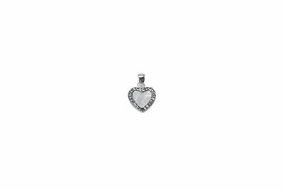 PENDENTE CUORE ZIRCONATO MADREPERLA IN ARGENTO 925°/°°