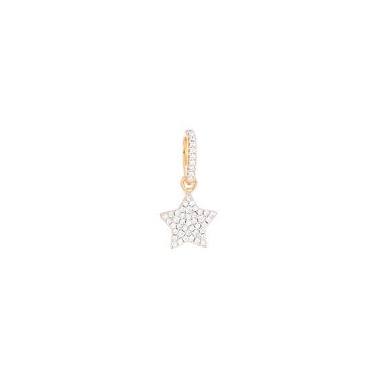 PENDENTE STELLA ROSE' IN ARGENTO 925°/°° E ZIRCONI