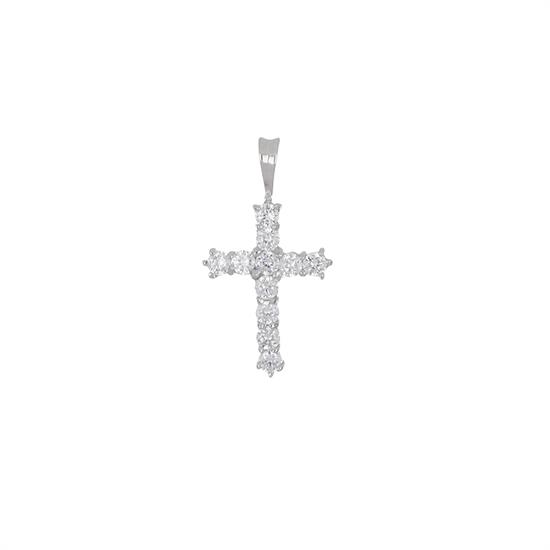 PENDENTE CROCE ZIRCONI WHITE IN ARGENTO 925°/°°