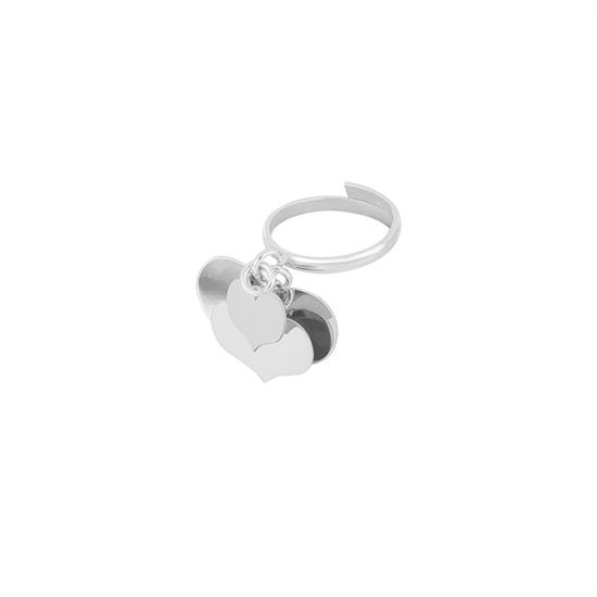 ANELLO TRIPLO CUORE PENDENTE IN ARGENTO 925°/°°