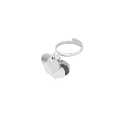 ANELLO TRIPLO CUORE PENDENTE IN ARGENTO 925°/°°