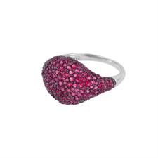 ANELLO PILLOW ZIRCONI RUBINO SILVER IN ARGENTO 925°/°°