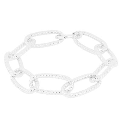 BRACCIALE OVALE INTRECCIATA IN ARGENTO 925°/°°