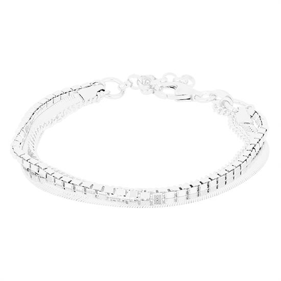 BRACCIALE TRE FILI SNAKE FOPE E ROLLO IN ARGENTO 925°/°°