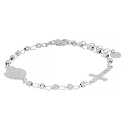 BRACCIALE PALLINO SLASH 3MM CUORE SACRO IN ARGENTO 925°/°°