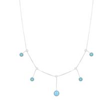 COLLANA CHOKER VENEZIANA CON ZIRCONI PENDENTI IN ARGENTO 925°/°°