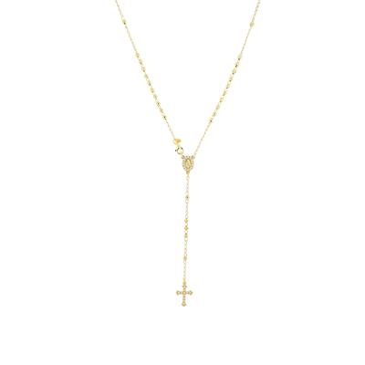 COLLANE ROSARIO DISCO GOLD 3MM CROCE E MADONNA ZK ARGNETO 925°/°°