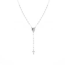 COLLANA ROSARIO PENDENTE PALLINO SLASH 3MM IN ARGENTO 925°/°°