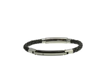 BRACCIALE IN ACCIAIO CON TRECCIA