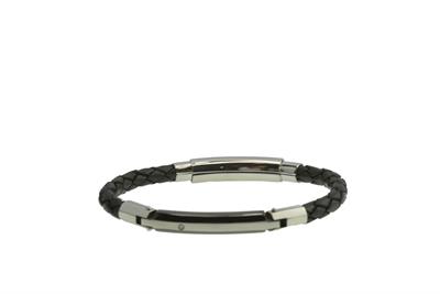 BRACCIALE IN ACCIAIO CON TRECCIA