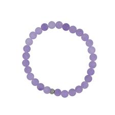 BRACCIALE ELASTICO AGATA COLORATA 6MM PALLINO IN ACCIAIO